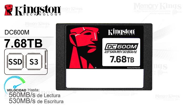 UNIDAD SSD 2.5 SATA 7.68TB(7680GB) KINGSTON DC600M