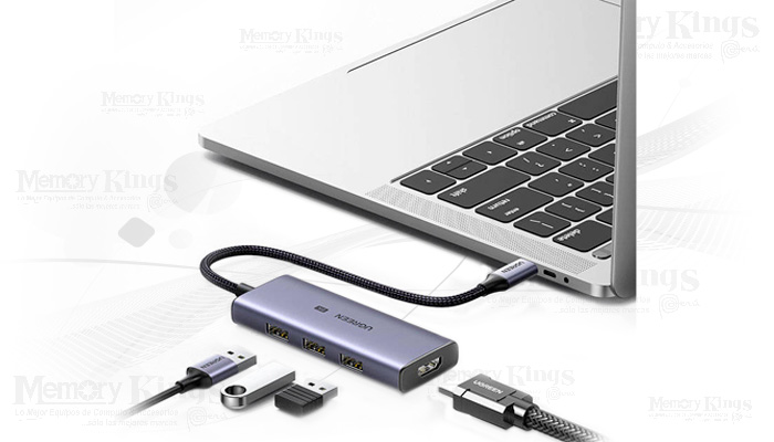 HUB USB-C UGREEN CM500 4in1 HDMi|4pts-USB3.0|USB-C