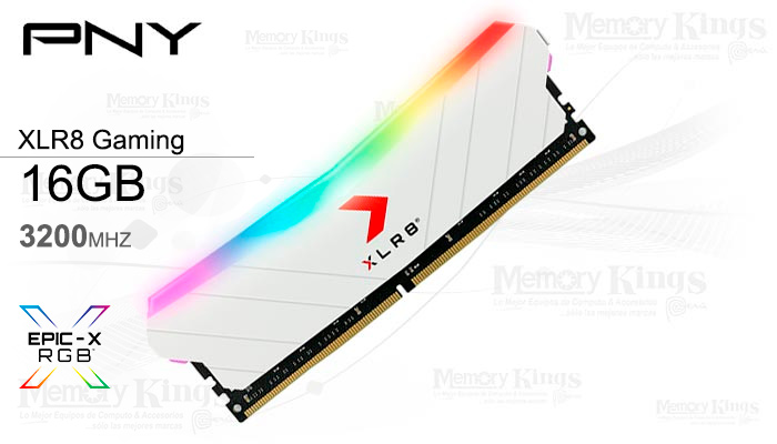 MEMORIA DDR4 16GB 3200 CL16 PNY XLR8 RGB WHITE