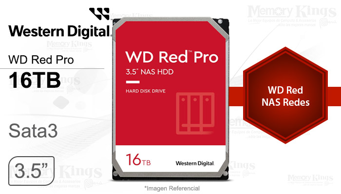 DISCO DURO 3.5 16TB WD Red Pro NAS 512MB