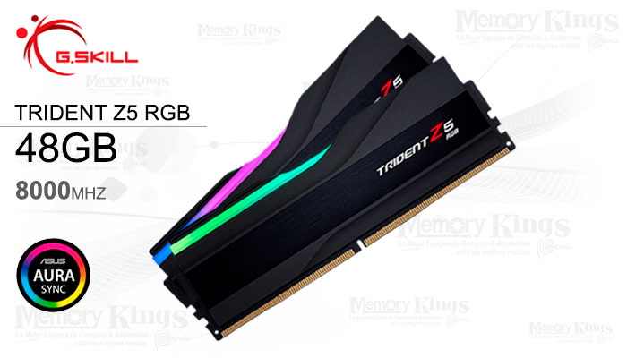 MEMORIA DDR5 48GB 8000 CL40 G.SKILL TZ5RK 2x24GB RGB DUAL CHANNEL BLACK