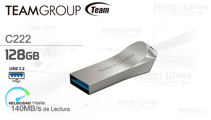 MEMORIA USB 128GB TEAMGROUP C222 140MB|s SILVER