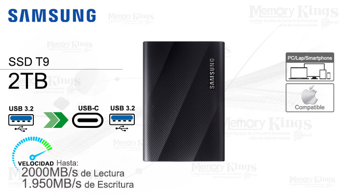 UNIDAD SSD USB 2TB SAMSUNG T9 BLACK