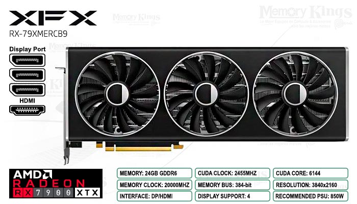 RADEON RX 7900 XTX 24GB 384 bit XFX SPEEDSTER MERC 310