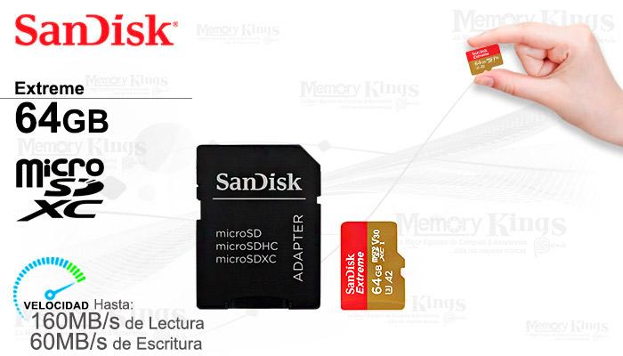MEMORIA micro SD 64GB SanDisk Extreme 160MB|s