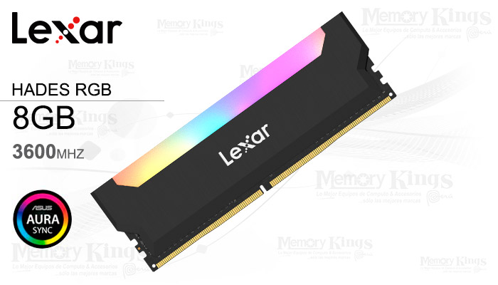 MEMORIA DDR4 8GB 3600 CL16 LEXAR HADES RGB Sync