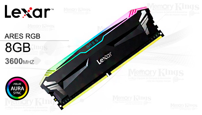 MEMORIA DDR4 8GB 3600 CL16 LEXAR ARES RGB