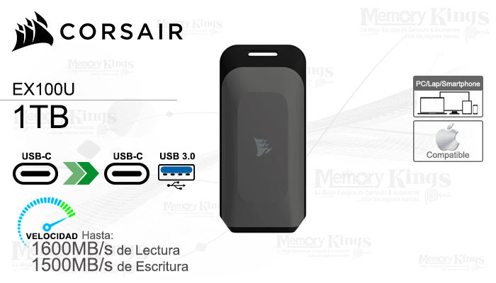 UNIDAD SSD USB-C 1TB CORSAIR EX100U