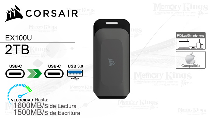 UNIDAD SSD USB-C 2TB CORSAIR EX100U