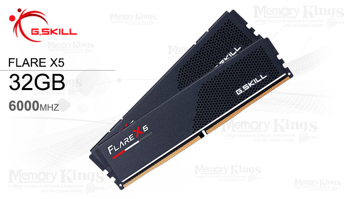 MEMORIA DDR5 32GB 6000 CL30 G.SKILL FX5 2x16GB AMD EXPO DUAL CHANNEL BLACK