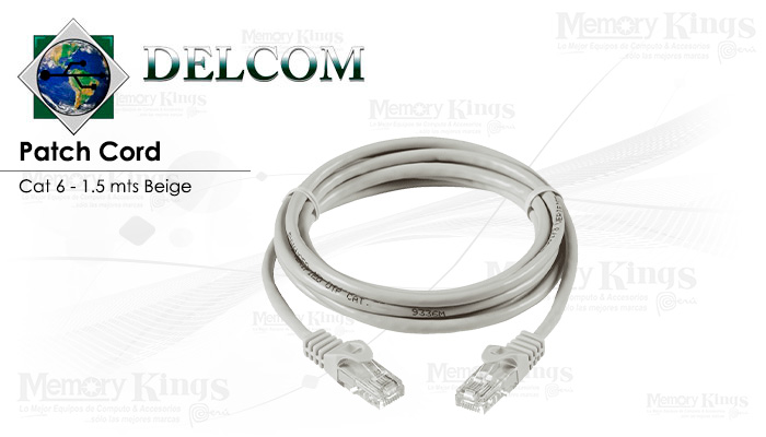 CABLE RED PATCH CORD DELCOM 1.5mt cat-6 Beige