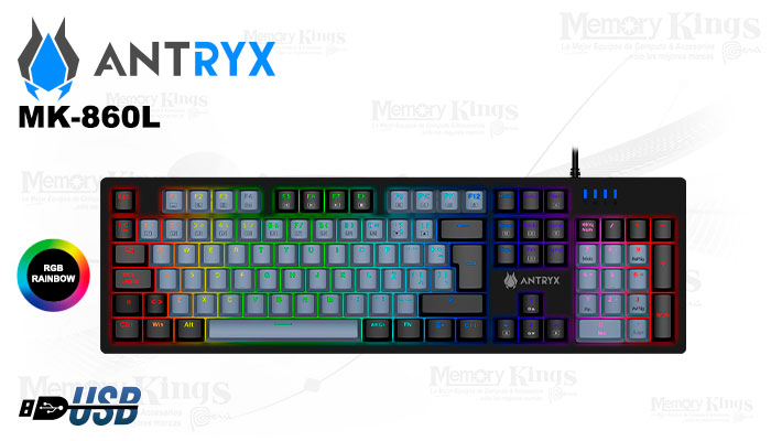 TECLADO Gaming ANTRYX MK-860L MECANICO SW BLUE RGB BLACK