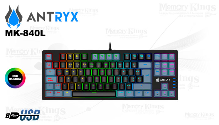 TECLADO Gaming ANTRYX MK-840L MECANICO TKL SW BLUE RGB BLACK