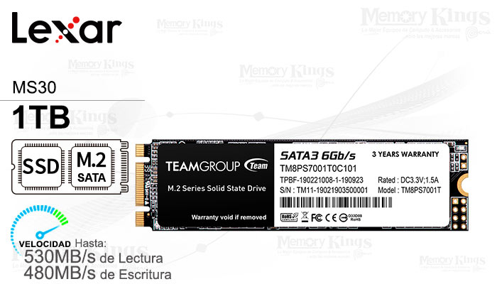 UNIDAD SSD M.2 SATA 1TB TEAMGROUP MS30