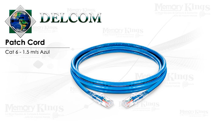 CABLE RED PATCH CORD DELCOM 1.5mt cat-6 Azul