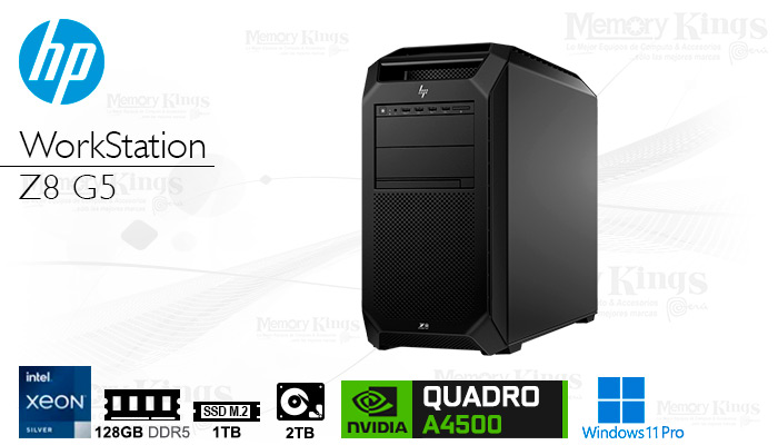 PC Workstation Xeon Silver 4410Y HP Z8 G5 TOWER 128|S1TB+HDD 2TB QUADRO A4500 20GB W11PRO